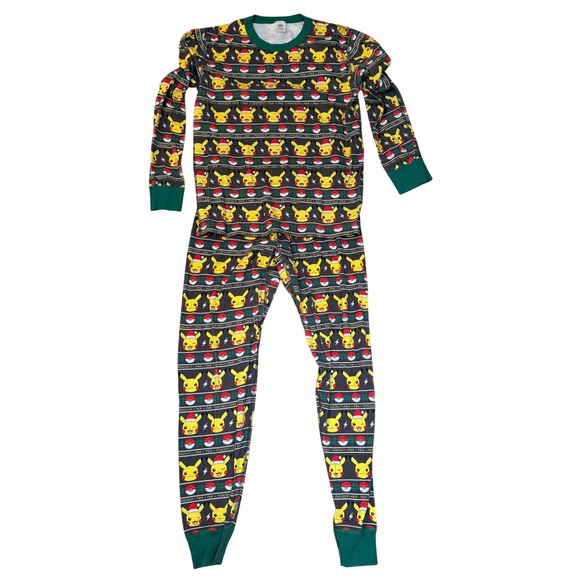 Hanna Andersson Other - Hanna Andersson Pokemon Pikachu Christmas Pajamas Set Green Organic Cotton Med
